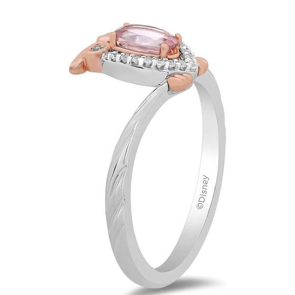 Enchanted Disney 10k Rose Gold 1/10 Cttw Natural White Round Diamond ring - Picture 4 of 6